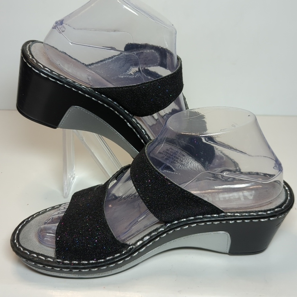 Alegria by PG Lite Loti Glitteroti sparkle wedge sandals womans size 7-7.5 EU 37 - Picture 5 of 16